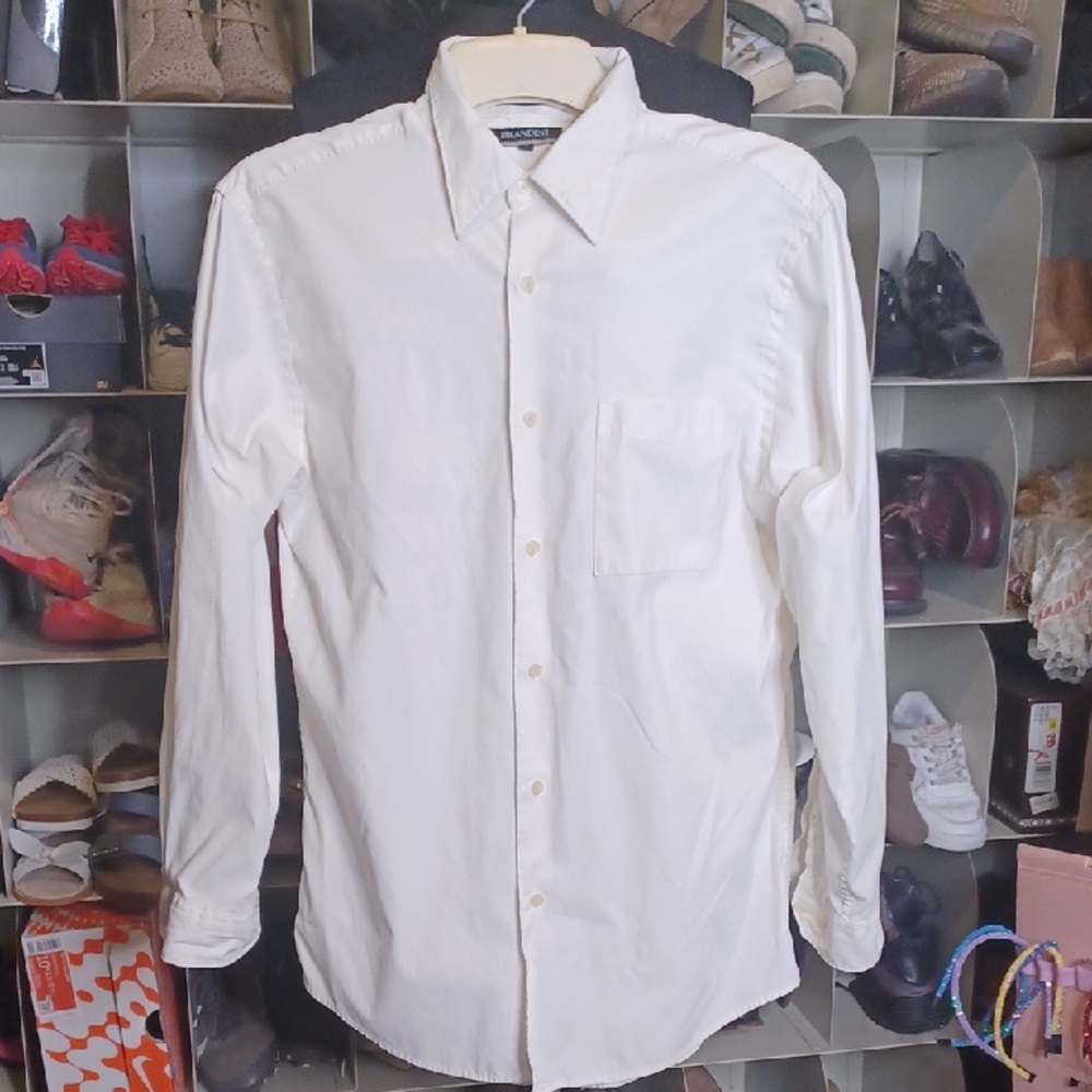 Brandini White Dress Shirt Classic Long-Sleeved
